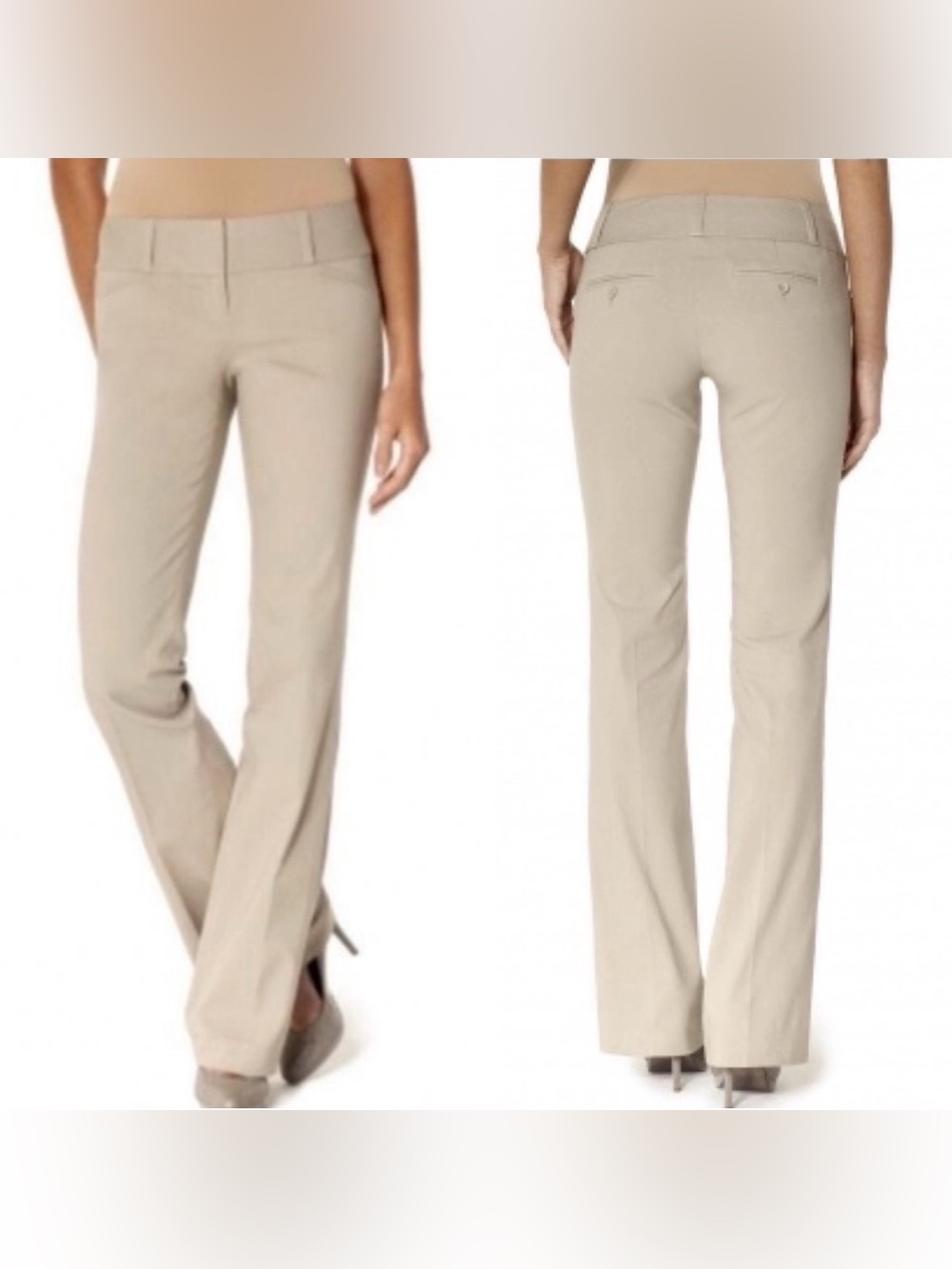 The Limited Collection Drew Beige lower mid-rise Bootcut Dress Pants
